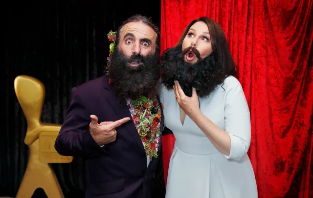 Costa Georgiadis gardening australia with comedian julia morris